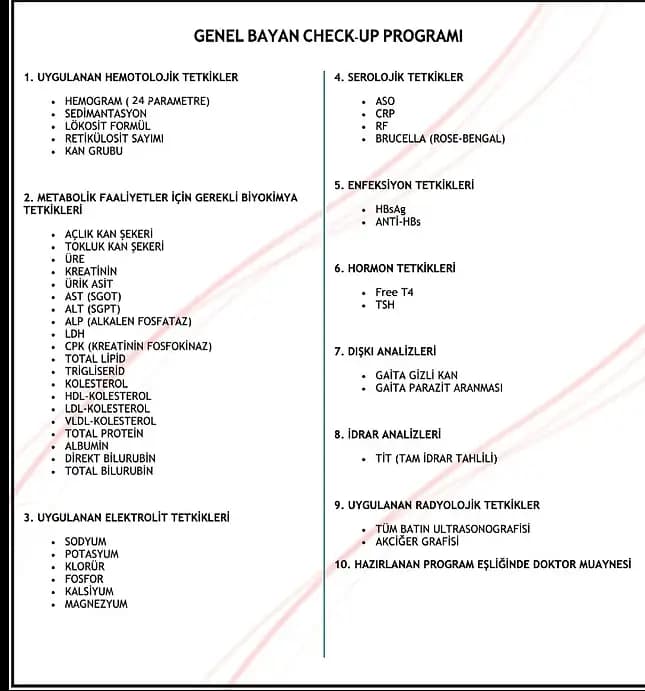 Genel Kadın Check-up Programı